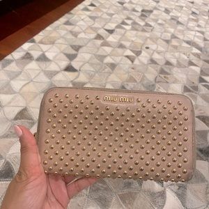 Miu Miu Studded Leather Wallet